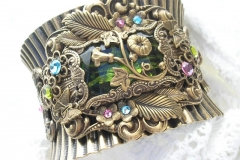 Enchanted Forest Style Brass Cuff Bracelet, custom version