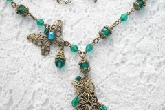 Filigree and Emerald Necklace